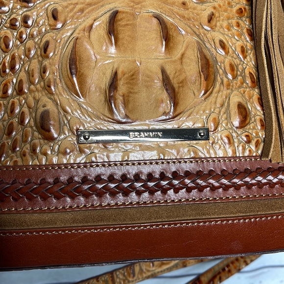 Auth Brahmin Medium Duxbury Satchel Bag in Whipstitching Toasted Almond Dalton! - Picture 3 of 10